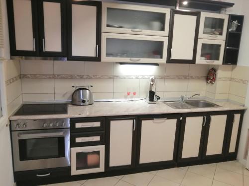 a kitchen with a stove and a sink at ANAHOME in Gevgelija