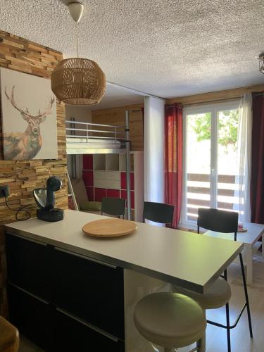 Ett kök eller pentry på Appartements au cœur de la station de ski "La Foux D'allos"