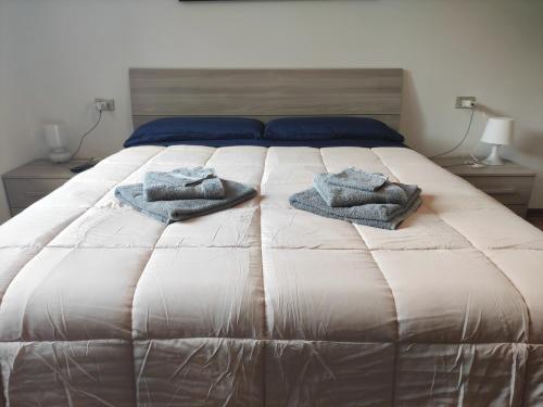 Postel nebo postele na pokoji v ubytování Villetta con giardino
