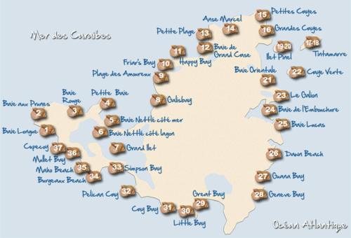 an illustration of a map of united kingdom with lots of lions at Studio Bougainvillier Style Bohème in Marigot