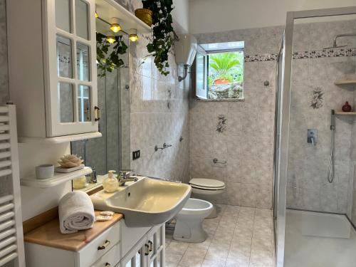 マッサ・ルブレンセにあるCasa Gabyのバスルーム(洗面台、トイレ、シャワー付)