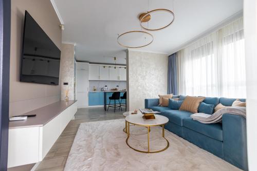Χώρος καθιστικού στο Arad Residence - DeLuxe Blue Apartment
