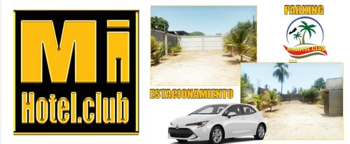 un collage de fotos de un coche y una puerta en Mi Hotel Club, en Lázaro Cárdenas