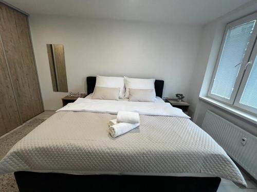 Ein Bett oder Betten in einem Zimmer der Unterkunft Apartmán Lúčky Bojnice