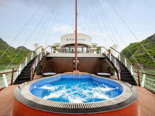 a hot tub on the deck of a cruise ship at Rosa Cruise in Ha Long