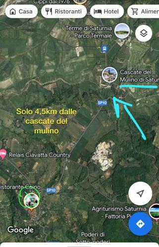 a map of the site of a landslide at Casa Pruno Rosso in Montemerano
