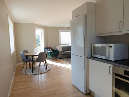 Virtuve vai virtuves zona naktsmītnē Cozy and new apartment in Arendal -Hill