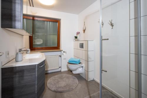 Vannituba majutusasutuses Ferienwohnung Alpenglück