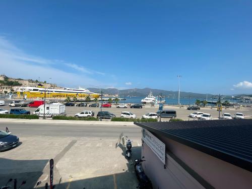 a parking lot with cars parked in a parking lot at Casa Lo Chef - ArgonautiVacanze in Portoferraio