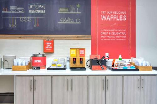 a counter in a kitchen with various items on it at Hampton Inn & Suites Fort Worth-Fossil Creek in Fort Worth