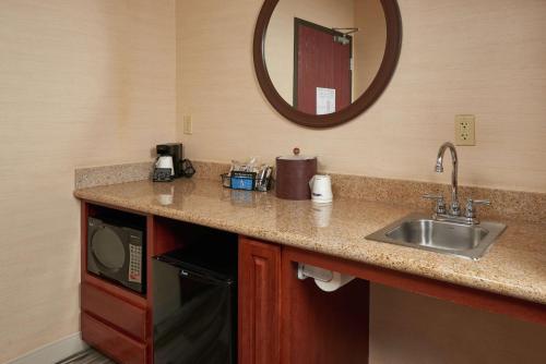 a hotel bathroom with a sink and a mirror at Hampton Inn & Suites Phoenix-Surprise in Surprise