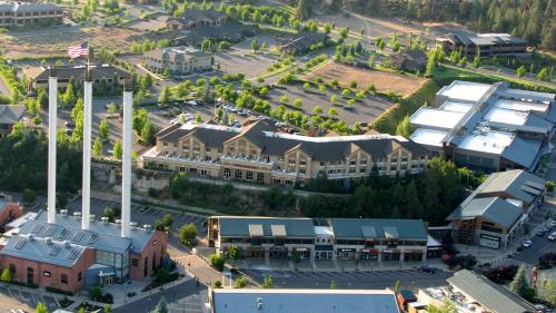 an aerial view of a town with buildings at Hilton Garden Inn Bend in Bend