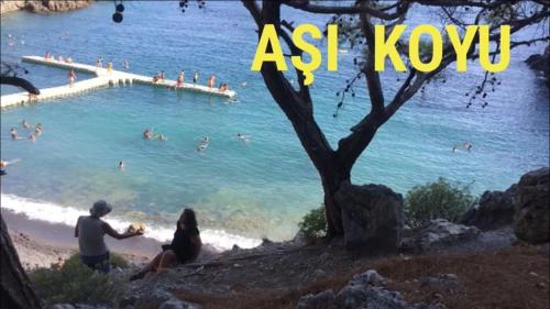 a group of people in the water at a beach at Aşı garden bungalow evleri in Ortaca