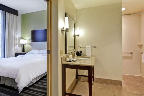 Katil atau katil-katil dalam bilik di Embassy Suites Savannah Airport