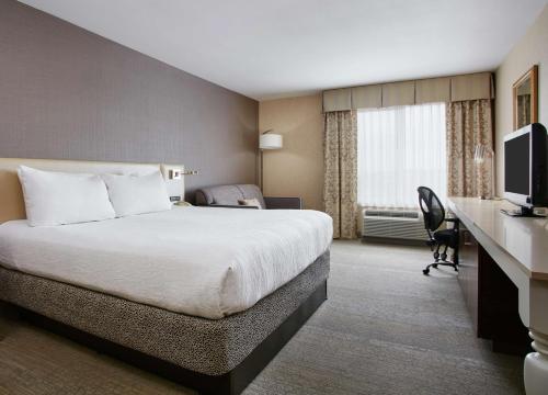 um quarto de hotel com uma cama e uma secretária em Hilton Garden Inn San Francisco Airport North em South San Francisco