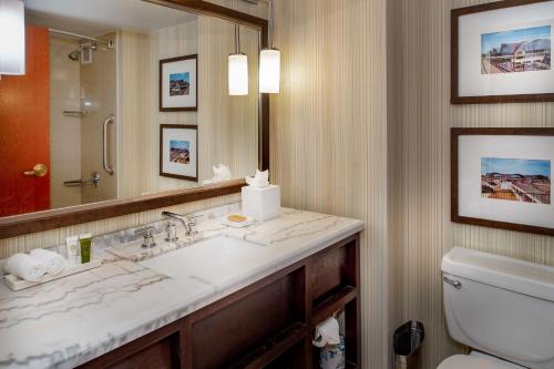 Hilton St. Louis Airport tesisinde bir banyo