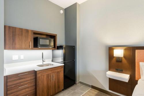 a small kitchen with a sink and a refrigerator at Hampton Inn Winchester in Winchester