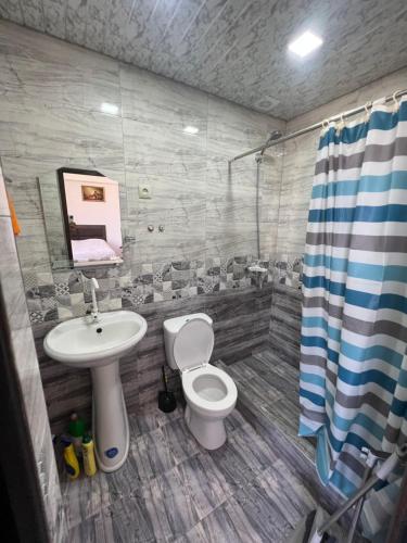 a bathroom with a toilet and a sink at Guest House in Masis