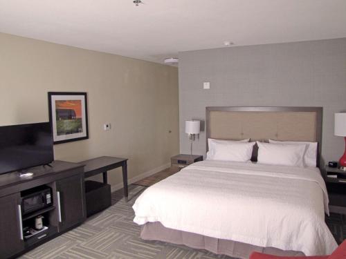 a bedroom with a bed and a flat screen tv at Hampton Inn McPherson in McPherson