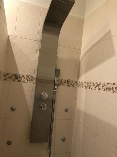 a shower with a glass door in a bathroom at Appartement Nice centre in Nice
