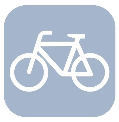 a white bike on a blue background at "Les Chacobins" - appart'étape avec Garage Vélos in La Réole