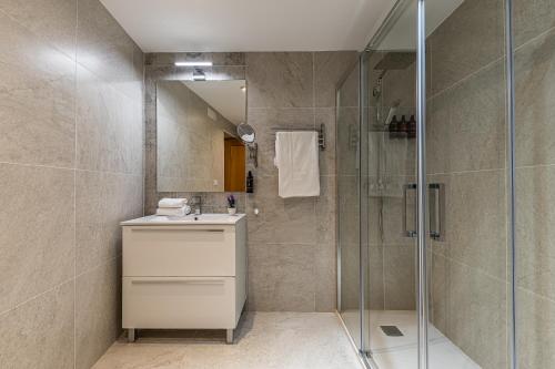 a bathroom with a shower and a sink at BNBHolder Apartamentos en Sol Confort 6 in Madrid