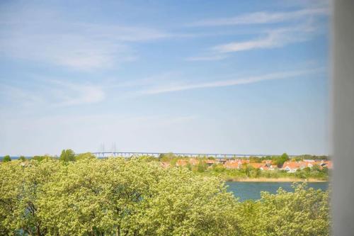 a view of a river with trees and houses at Apartments-Malmö Arena-Eurovision Song Contest in Klagshamn