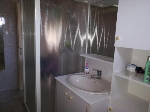 une salle de bain avec un lavabo et une douche dans l'établissement Appartement à Autrans - 57 m², 4 pers, proche centre et pistes de ski - FR-1-737-60, à Autrans
