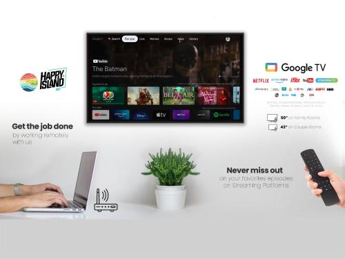 TV a/nebo společenská místnost v ubytování Happy Island Inn