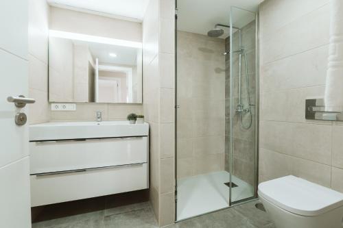 Koupelna v ubytování Lavaderos Suites
