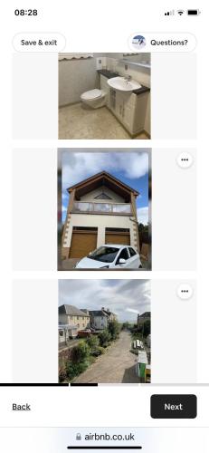 eine Collage mit Bildern eines Hauses und eines Autos in der Unterkunft Ruthven in Stevenston