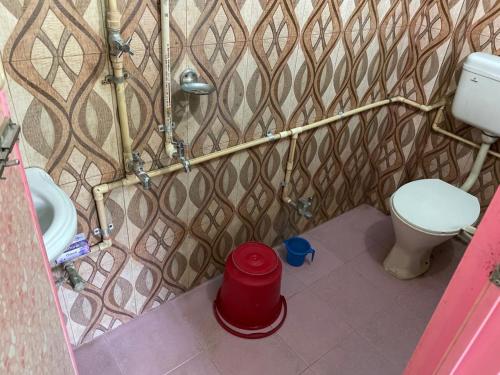 a bathroom with a toilet and a sink at Vamoose S Das Homestay in Agartala