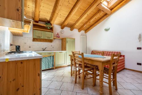 Kuchyň nebo kuchyňský kout v ubytování Agritur Piazera Attico