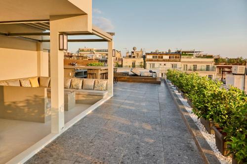 a view from the balcony of a building at Eclectic Acropolis Rooftop Loft in Athens