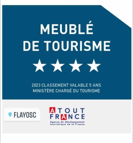 a sign that reads mobile de tourismence with white stars at LIS ESTELLO - Gîte à FLAYOSC VAR in Flayosc