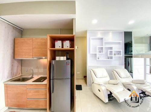 Kuchyň nebo kuchyňský kout v ubytování Palazio Serviced Apartments by RR JBcity