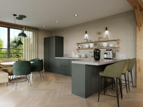 Dapur atau dapur kecil di Elegant Texel Villa with Spa