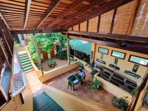 an overhead view of a house with a balcony at Hostel Manaus in Manaus