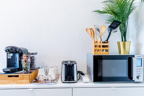 Kuchyň nebo kuchyňský kout v ubytování Apartment Wesseling