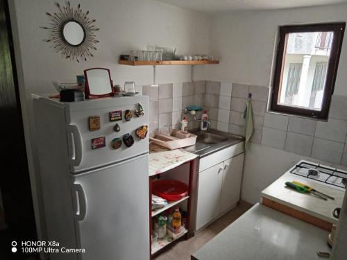 Kuchyň nebo kuchyňský kout v ubytování Apartmani Gina