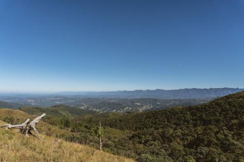 - une vue depuis le sommet d'une colline plantée d'arbres dans l'établissement Chalés de luxo na Serra Catarinense - VST, à Annitapolis