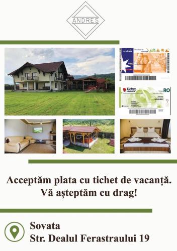 a collage of pictures of a house at Pensiunea Andres in Sovata