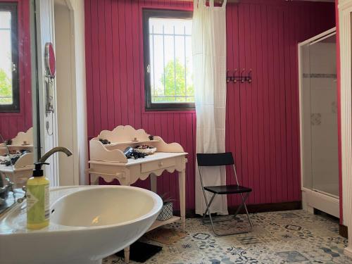 Koupelna v ubytování Chambre ou Suite de l'Impasse du Pressoir