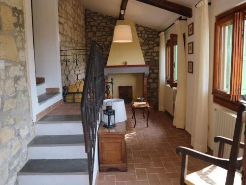 Ruang duduk di Holiday home in Pelago