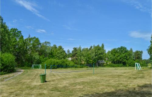 an empty field with soccer nets in a park at 3 Bedroom Awesome Home In Mariefred in Mariefred