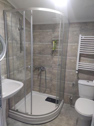 Koupelna v ubytování Family Нotel Banuri