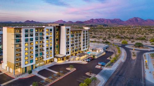 an aerial view of a hotel in the desert at Hyatt House North Scottsdale in Scottsdale