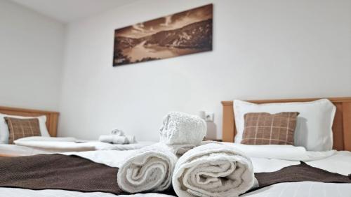 Postel nebo postele na pokoji v ubytování Apartmani - Kladovski Konak