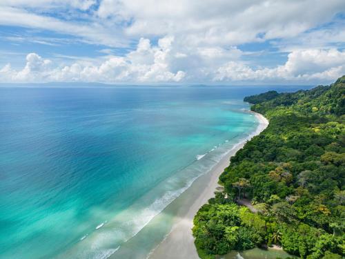 an aerial view of a beach and the ocean at Taj Exotica Resort & Spa, Andamans in Havelock Island