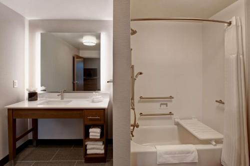 a bathroom with a sink and a tub and a toilet at Homewood Suites By Hilton Summerville in Summerville